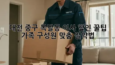 대전 중구 목달동 이사 할인 꿀팁! 가족 구성원 맞춤 절약법